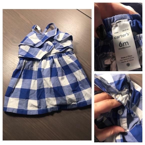 blue plaid baby dress
